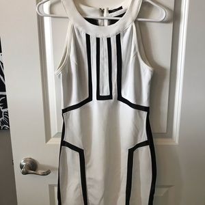 Back and white mini dress.